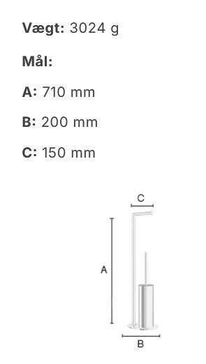 Smedbo Outline holder til toiletpapir og toiletb&oslash;rste til gulv - Poleret st&aring;l