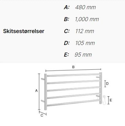 Smedbo Dry håndklædetørrer til el - 48 cm - Poleret rustfrit stål