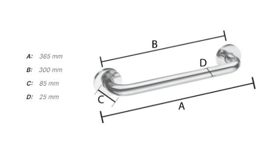 Smedbo Living rund badekarsgreb - Krom - 30 cm