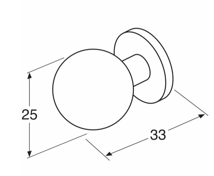 Gustavsberg K7 knopgreb Ø25 - Krom