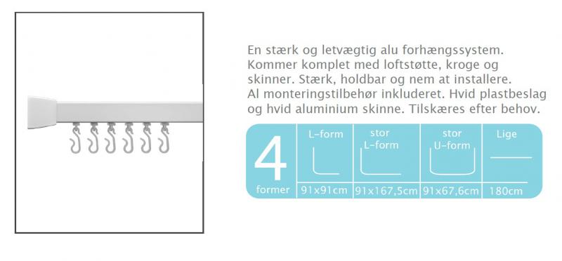 Hefe Forhængsstang - Hvid