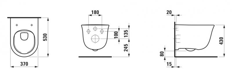 Laufen New Classic væghængt toilet m/RIMless