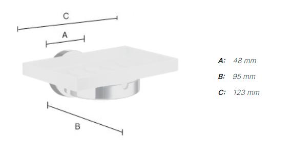 Smedbo Home sæbeskål til væg - Krom/porcelæn