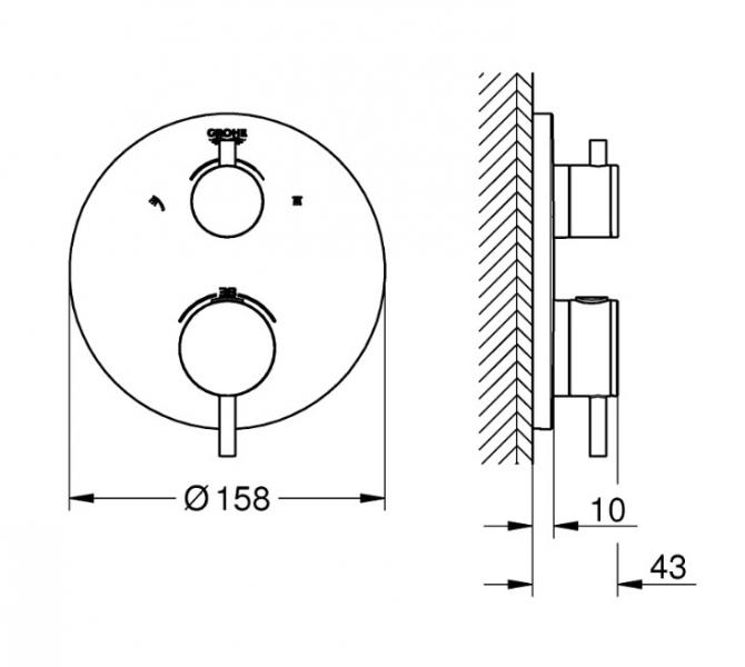 Grohe Atrio Rainshower 310 komplet brusesystem til indbygning m/SmartActive håndbrus - Børstet Hard Graphite