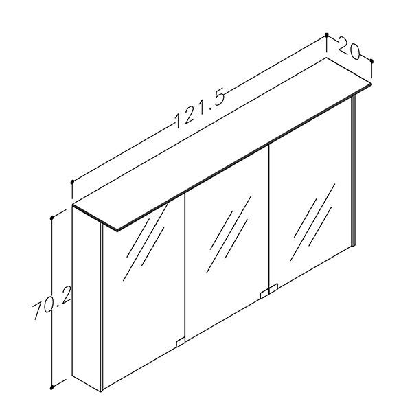 Strømberg Domo spejlskab 1200 x 700 mm. - Hvid mat