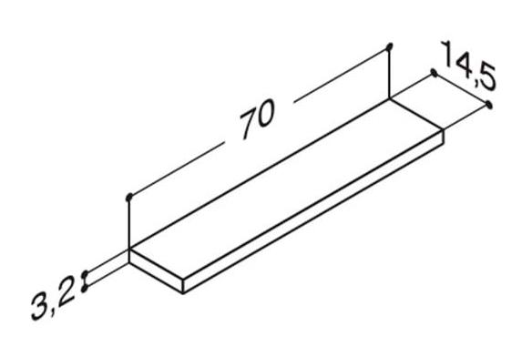 Dansani Luna hylde 70 - Mat hvid