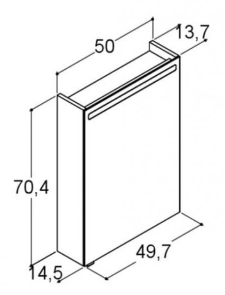 Dansani Mido+ Top spejlskab 50 - Hvid blank