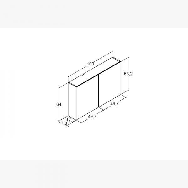 Dansani Mido+ Select 100 spejlskab - Hvid mat