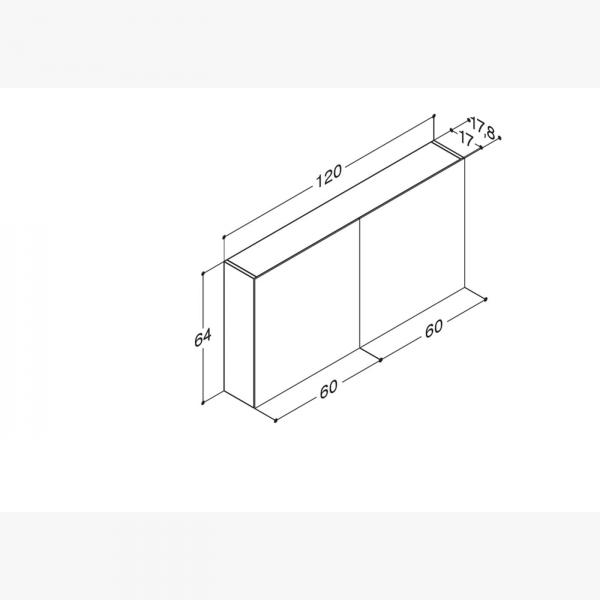 Dansani Mido+ Select 120 spejlskab - Hvid blank