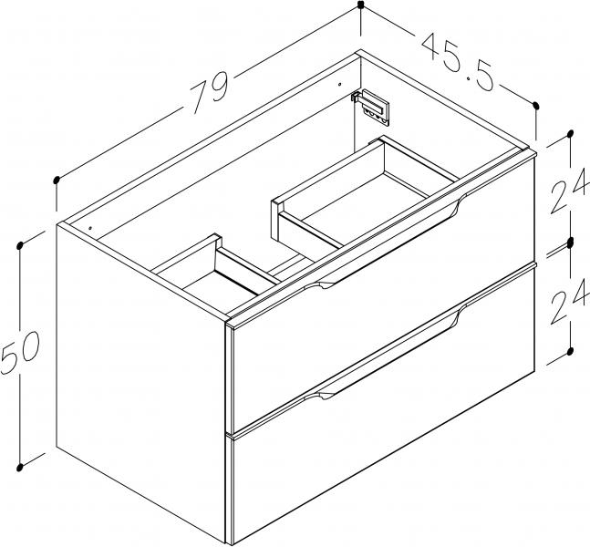 Strømberg Wood 80 vaskeskab - Mat hvid