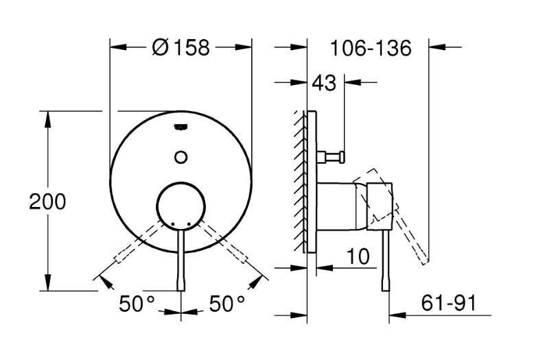 Grohe Essence komplet brusesystem m/Rainshower 310 og SmartActive t/indbygning - Mat sort