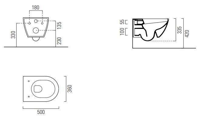 GSI Pura kompakt RIMless toiletpakke inkl. s&aelig;de m/softclose, cisterne og krom betjening