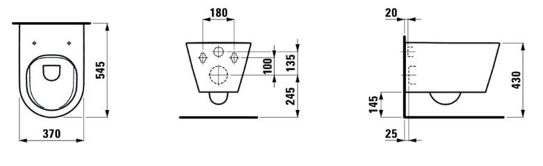 Laufen Kartell Rimless toiletpakke inkl. sæde m/soft-close, cisterne og krom betjening