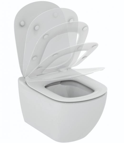 Ideal Standard Tesi RIMless+ toiletpakke inkl. sæde m/softclose, cisterne og sort betjening