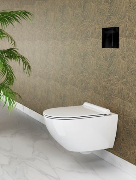 Catalano Sfera50 Newflush toiletpakke inkl. sæde/soft-close, cisterne og sort betjening