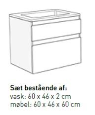 Sanibell Proline møbelsæt 60 m/integrerede greb - Høj model - Ideal eg