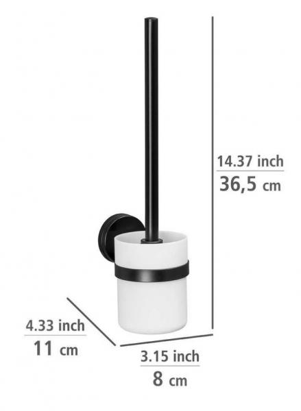 Wenko Pavia toiletbørste til væg - Mat sort - Skruefri