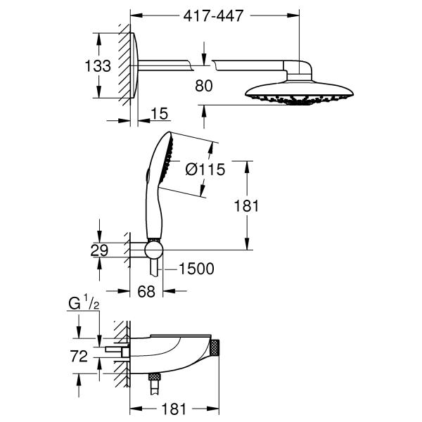 Grohe Rainshower SmartControl brusesystem 360