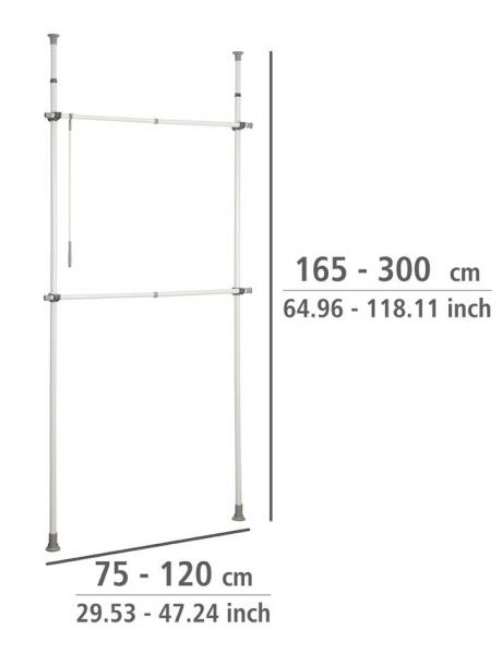 Wenko Hercules teleskopsystem til garderobe basic 75-120 cm - Sort