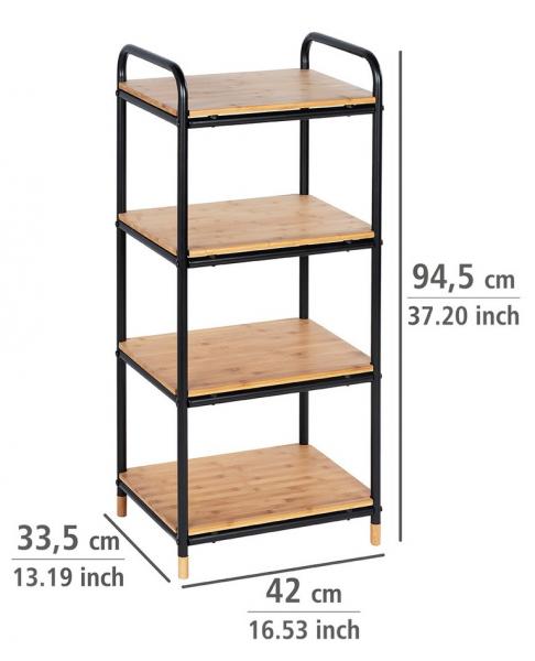 Wenko Loft stor reol - Sort/bambus