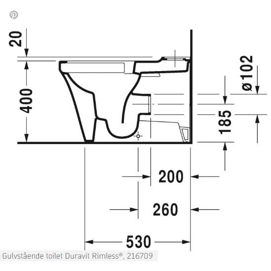 Duravit P3 Comforts toilet 65cm Rimless (uden cisterne)