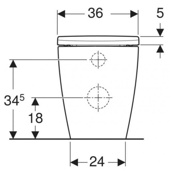 Geberit iCon back-to-wall gulvstående toilet inkl. sæde - Mat hvid