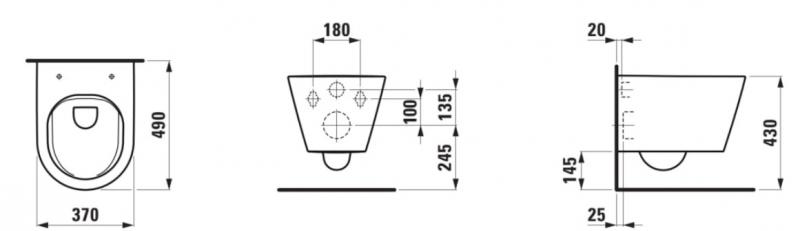 Kartell by Laufen RIMless kompakt væghængt toilet - Mat sort