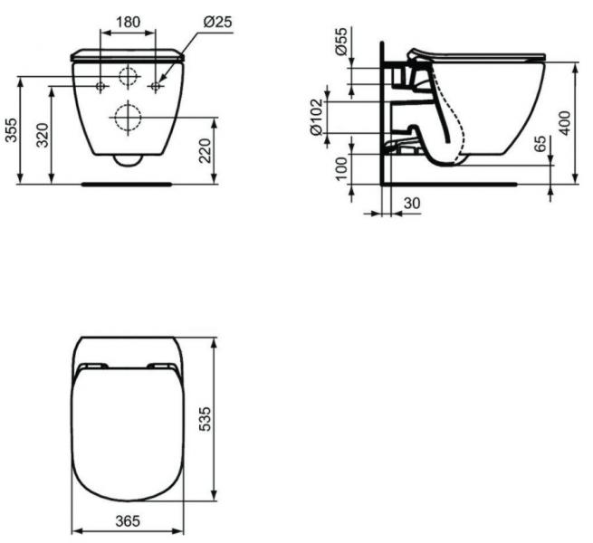 Ideal Standard Tesi væghængt toilet m/softclose sæde - Mat sort