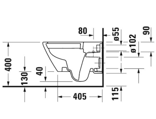 Duravit D-Neo væghængt toilet m/RIMless og toiletsæde m/softclose