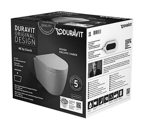 Duravit Me by Starck Compact Rimless væghængt toilet inkl sæde m/softclose