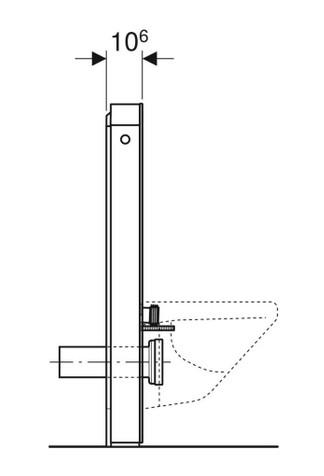 Geberit Monolith cisternemodul væghængt toilet 101 cm Sort glas og sort ramme