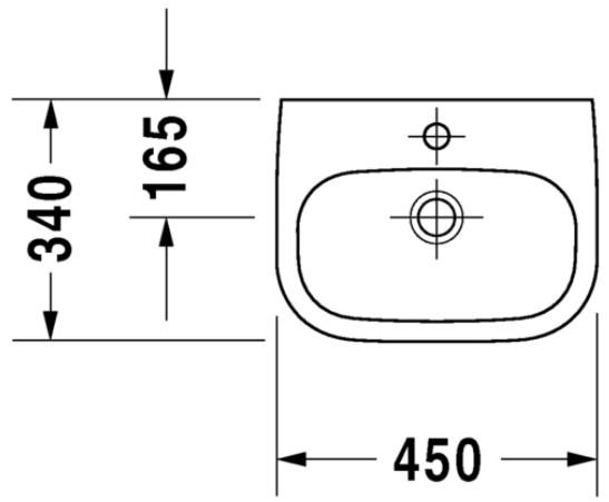 Duravit D-Code 45 håndvask t/væg