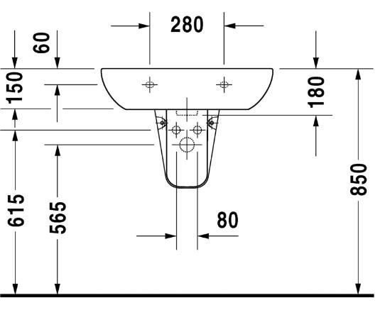 Duravit D-Code 65 håndvask t/væg