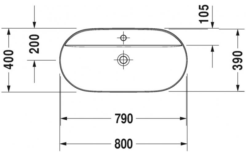 Duravit Luv 80 fritstående bowlevask - Med hanehul