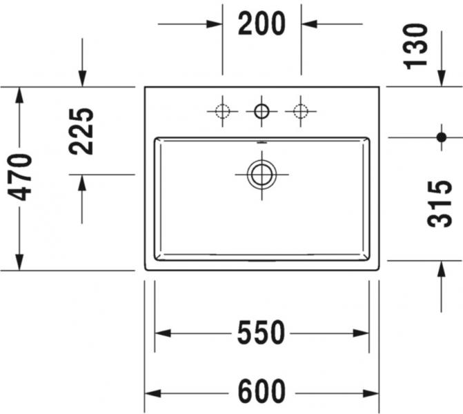 Duravit Vero Air 60 fritstående bowlevask - 1 hanehul