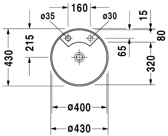 Duravit Architec Ø40 håndvask t/underlimning - Uden overløb