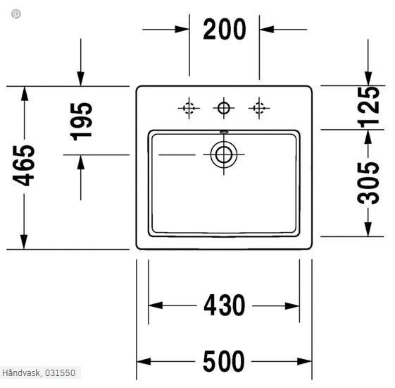 Duravit Vero 50 håndvask t/ nedfældning