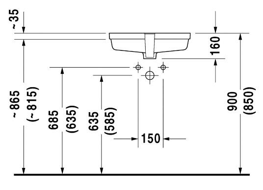 Duravit Vero 48 håndvask t/underlimning - Uden hanehul - Wondergliss