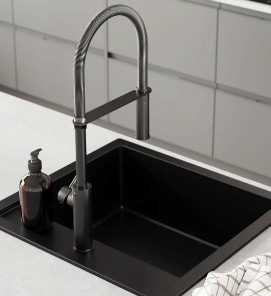 Lavabo Jupiter 50 kompositvask - Antracit-sort/sort