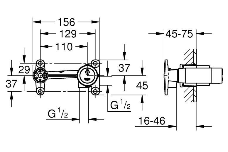 Grohe Essence New komplet armatur til indbygning i væg - Mat sort