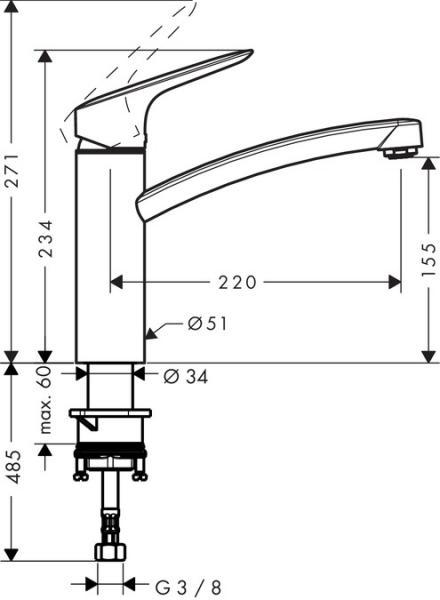 Lavabo DK480 køkkenvask m/hansgrohe køkkenarmatur i krom