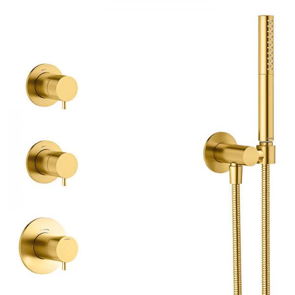 Damixa Iris XS 2 brusesystem til indbygning - Loft - B&oslash;rstet messing