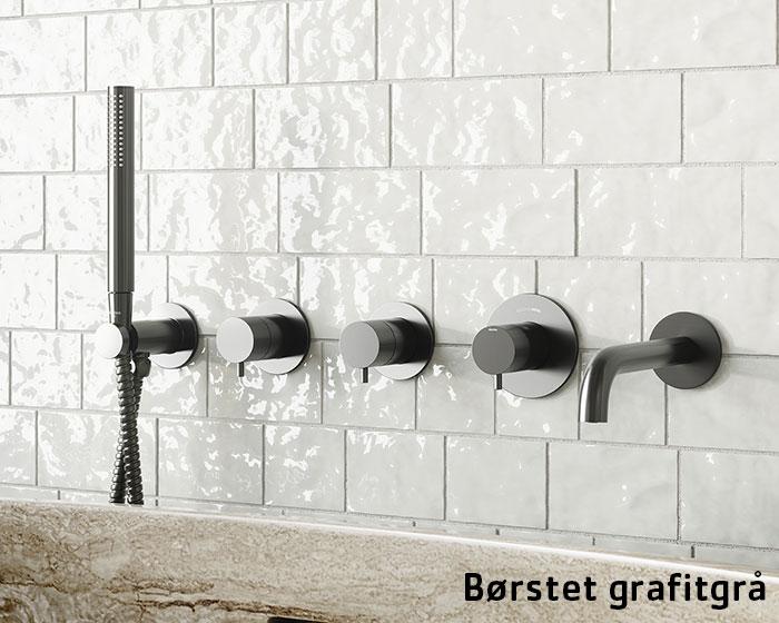 Damixa Silhouet BS 2 komplet badekararmatur til indbygning - Gunmetal