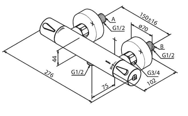 Damixa Silhouet komplet brusesystem - Steel