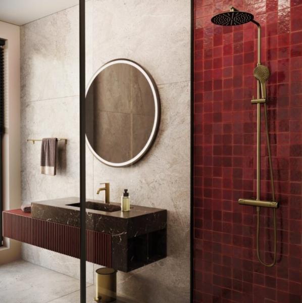 Damixa Silhouet komplet brusesystem - Ø250 - Børstet bronze Damixa Silhouet komplet brusesystem - Ø250 - Børstet bronze