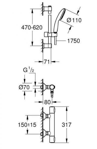 Grohe Precision Start Edge komplet pakke til badeværelse m/WaterSaving