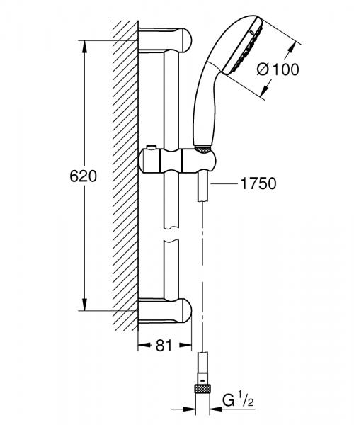 Grohe New Tempesta 100 ECO brusesæt - 4 Sprays