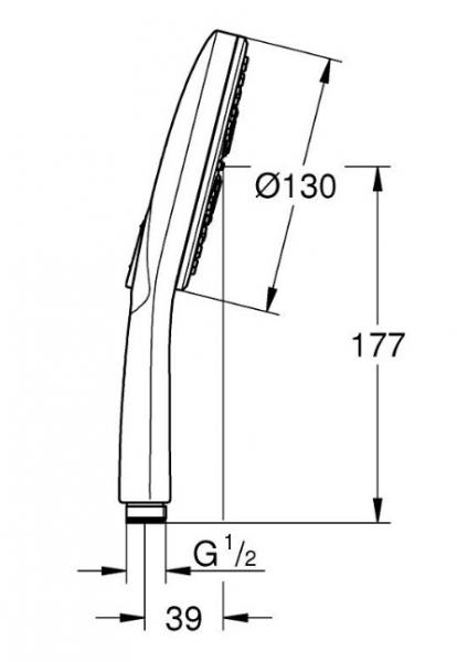 Grohe Rainshower SmartActive håndbruser - 3 spray - Mat sort