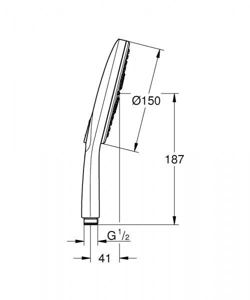 Grohe Rainshower SmartActive 150 håndbruser - Krom