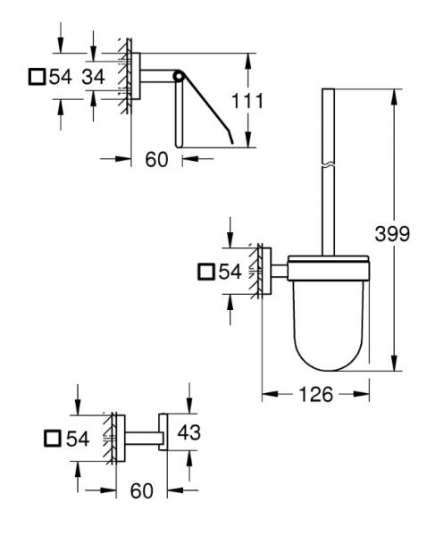 Grohe Start Cube tilbehørssæt 3 i 1 - Supersteel